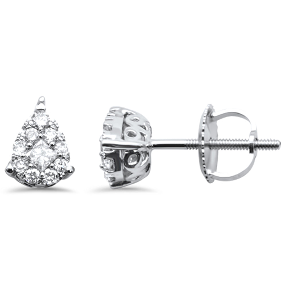 ''SPECIAL! .28ct G SI 14K White Gold Round Diamond Pear Shaped Diamond STUD EARRINGS''