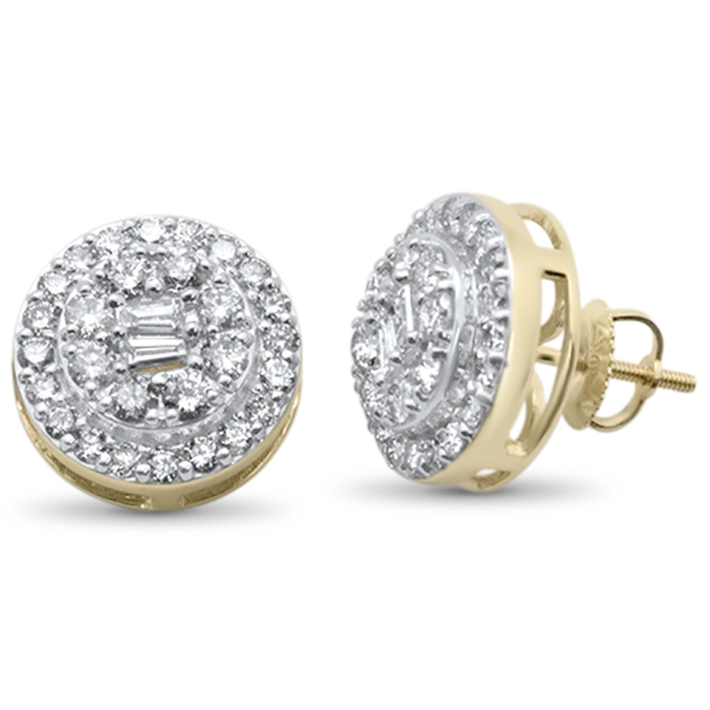 ''SPECIAL! 2.07ct G SI 10K Yellow gold Round & Baguette DIAMOND Earrings''