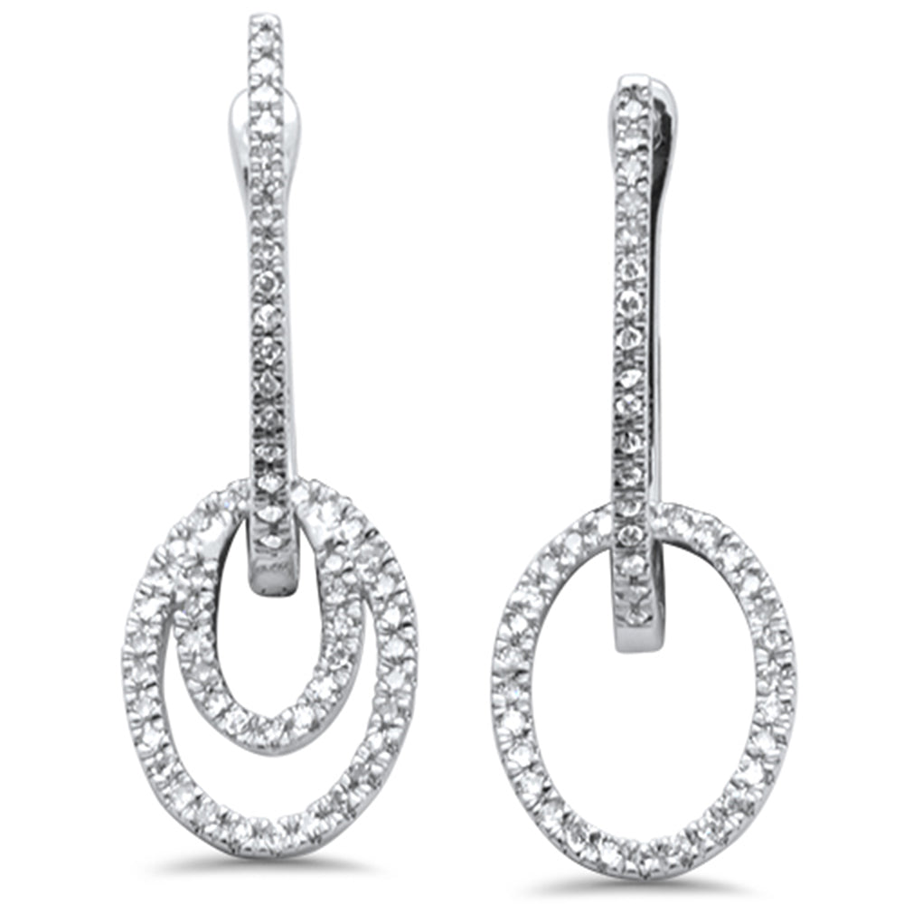 ''SPECIAL! .25ct G SI 14K White Gold Oval Dangling EARRINGS''