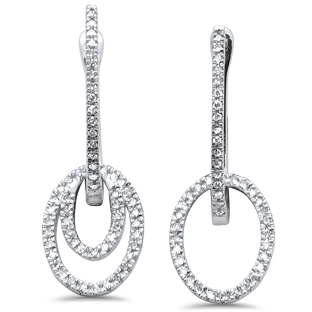 ''SPECIAL! .25ct G SI 14K White GOLD Oval Dangling Earrings''