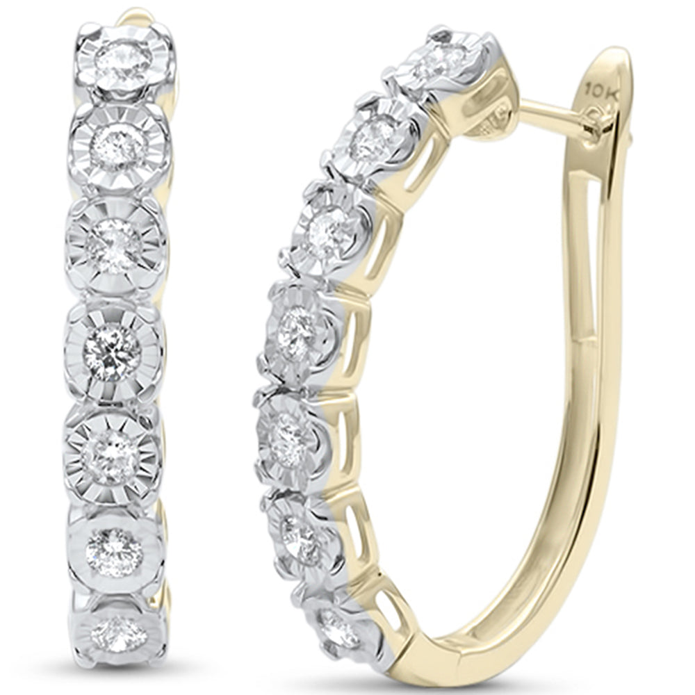 ''SPECIAL! 1.05ct G SI 10K Yellow Gold Diamond HOOP Huggie Lever Back EARRINGS''