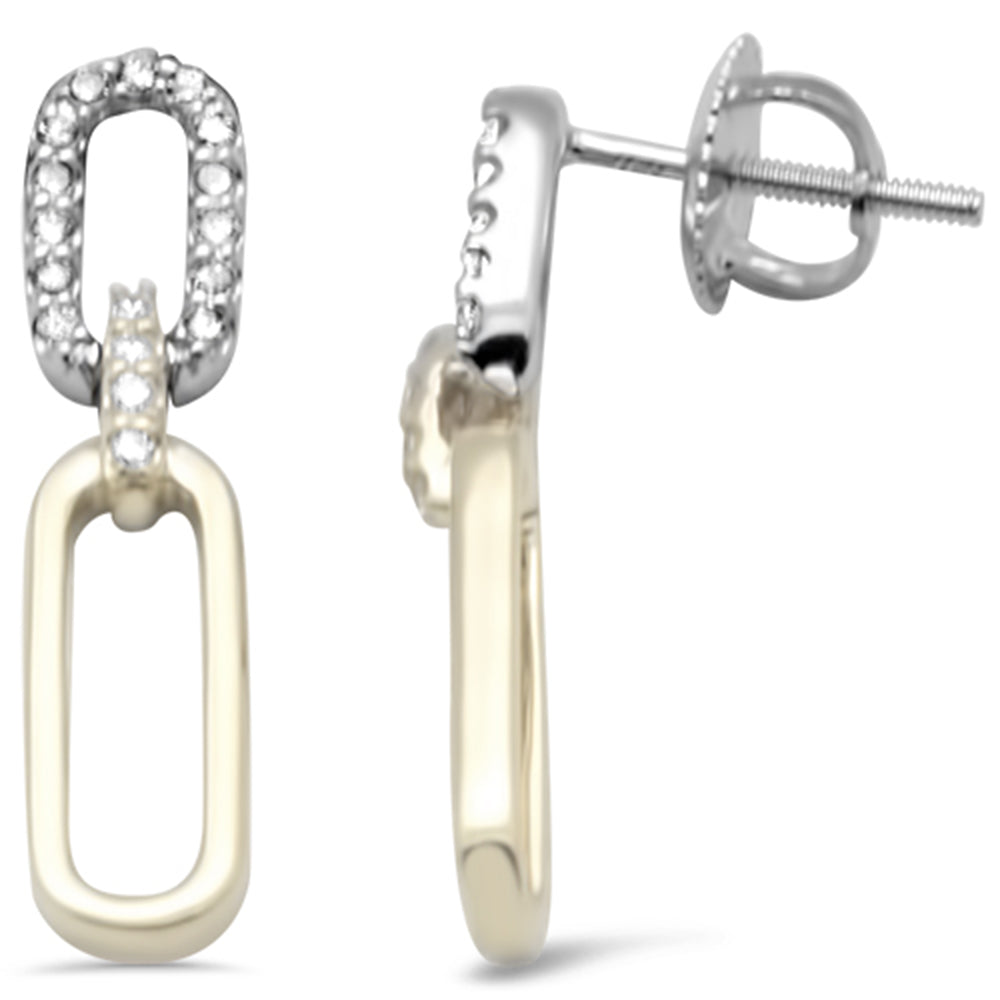 ''SPECIAL! .20ct G SI 14K Yellow GOLD/White GOLD Diamond Paperclip Style Earrings''