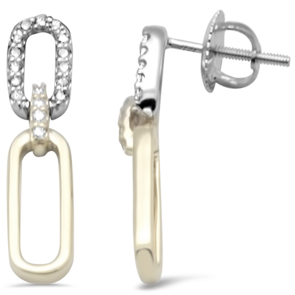 ''SPECIAL! .20ct G SI 14K Yellow Gold/White Gold DIAMOND Paperclip Style Earrings''