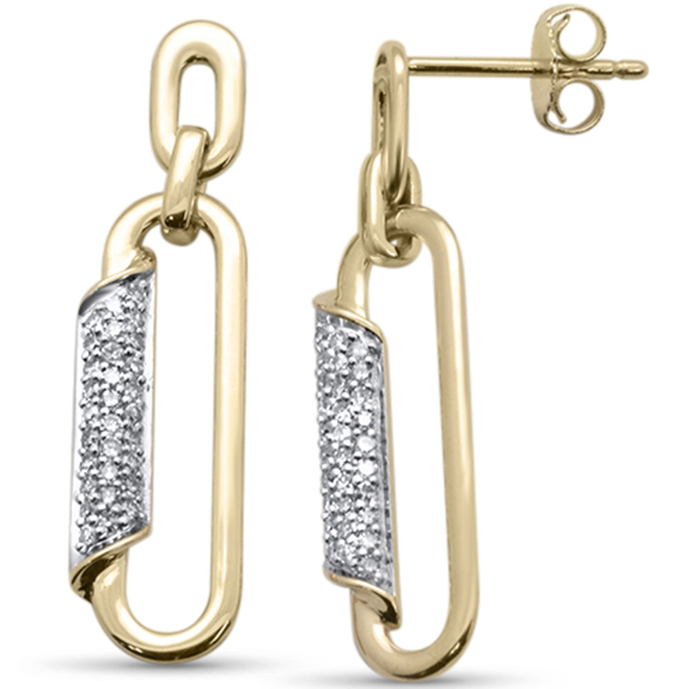 ''SPECIAL! .25ct G SI 14K Yellow Gold Diamond Paperclip Drop EARRINGS''