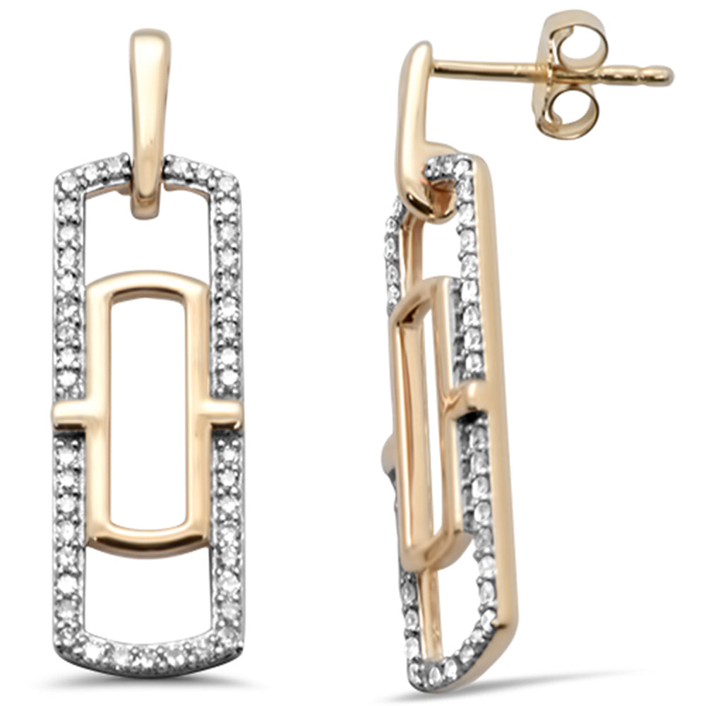 ''SPECIAL! .39ct G SI 14K Yellow GOLD Diamond Paperclip Style Drop Earrings''