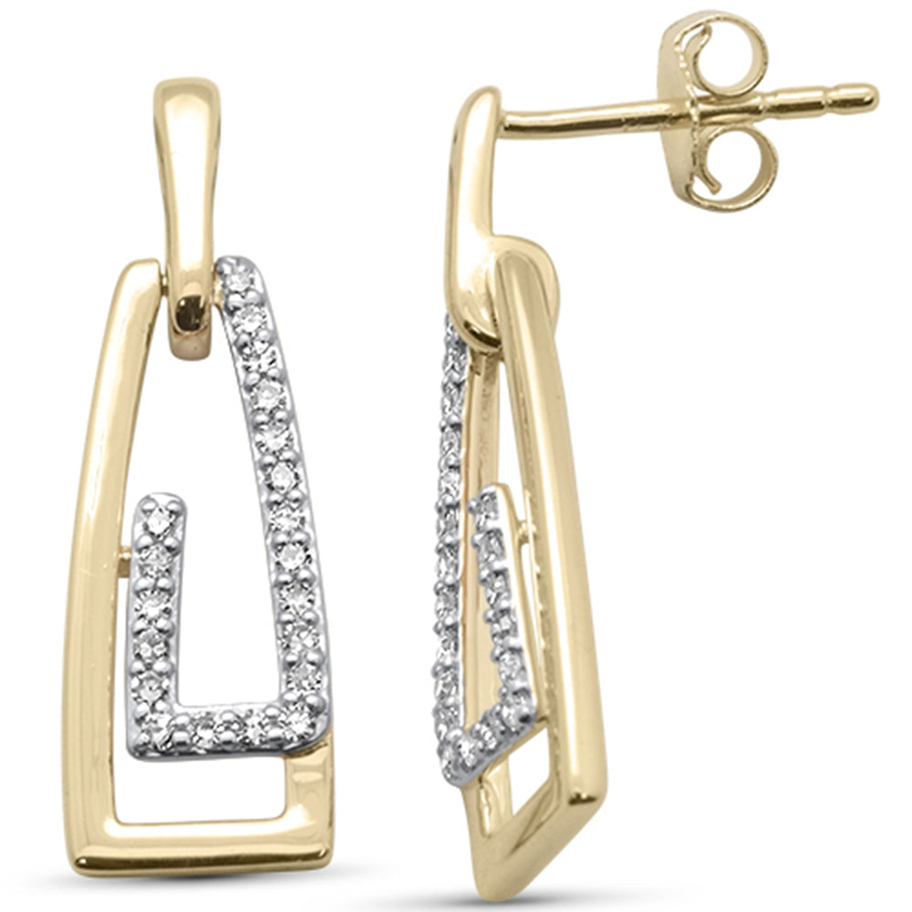 ''SPECIAL! .20ct G SI 14K Yellow GOLD Diamond Paperclip Style Drop Earrings''