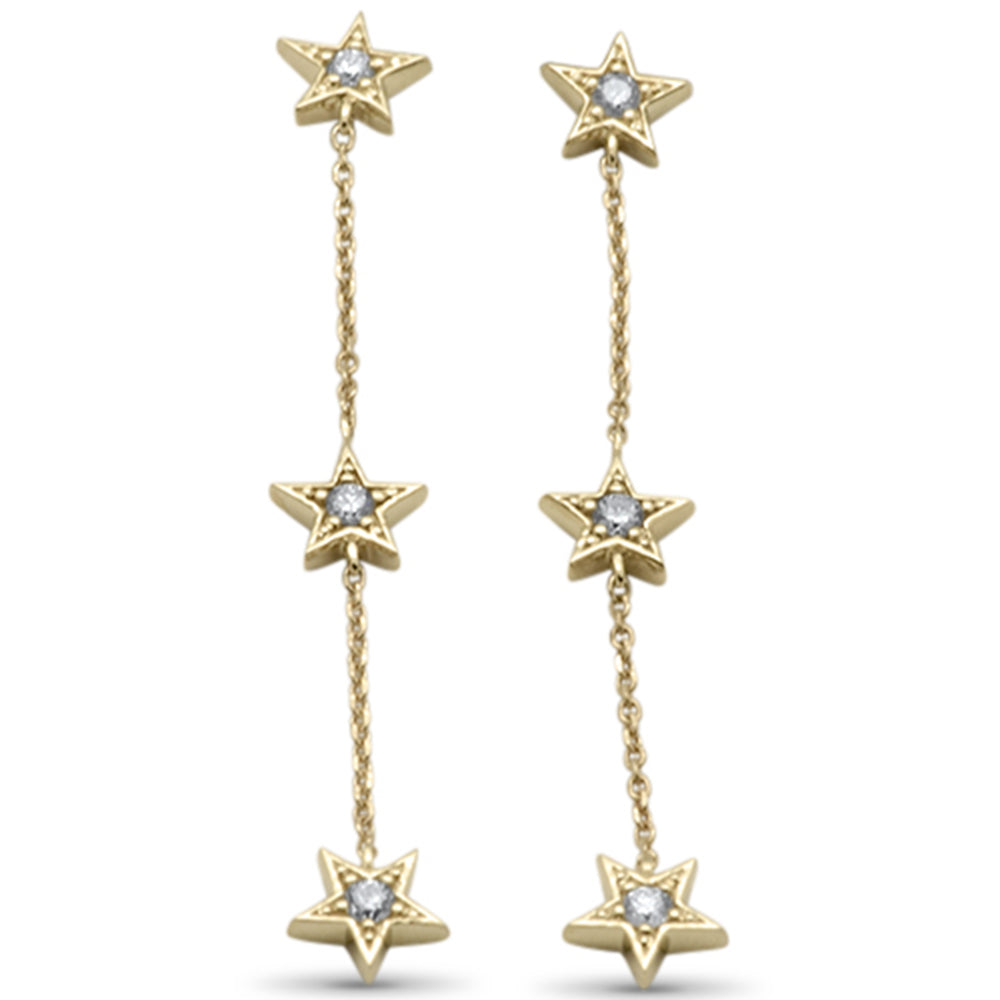 ''SPECIAL! .24ct G SI 14K Yellow Gold Diamond Star Drop DANGLE Earrings''