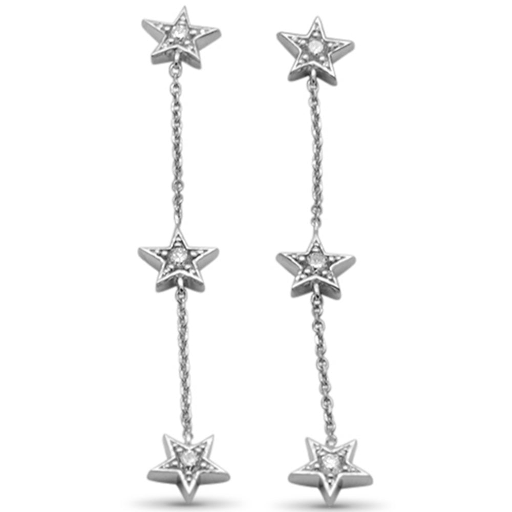 ''SPECIAL! .24ct G SI 14K White Gold Diamond Star Drop DANGLE Earrings''