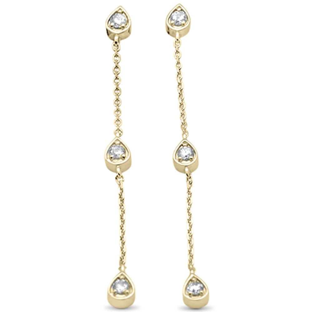 ''SPECIAL! .24ct G SI 14K Yellow Gold DIAMOND Pear Shaped Drop Dangle Earrings''