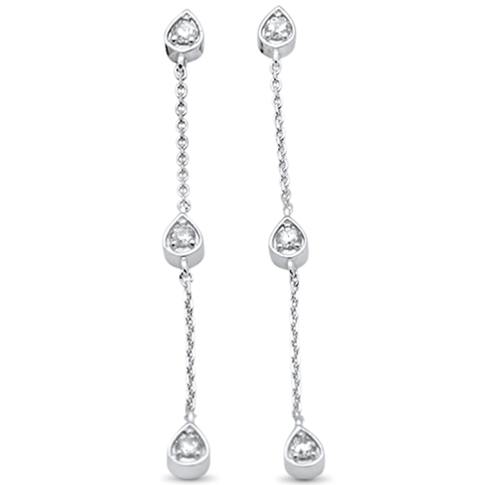 ''SPECIAL! .24ct G SI 14K White Gold DIAMOND Pear Shaped Drop Dangle Earrings''