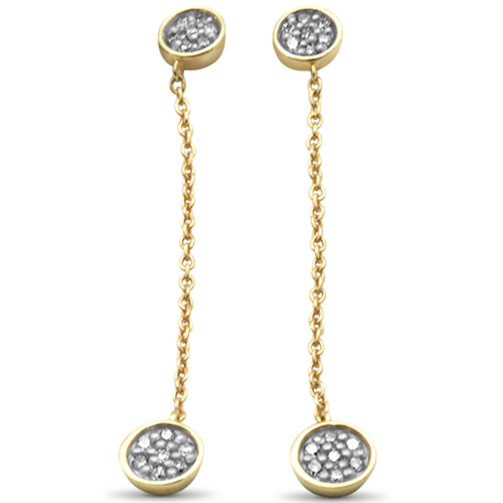 ''SPECIAL! .14ct G SI 14K Yellow Gold Diamond Round Shaped Drop DANGLE Earrings''