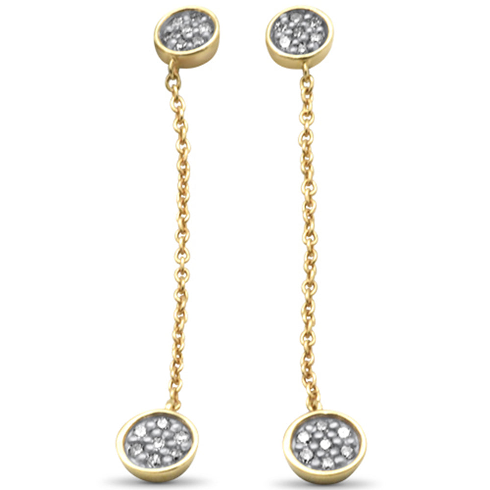 ''SPECIAL! .14ct G SI 14K Yellow GOLD Diamond Round Shaped Drop Dangle Earrings''