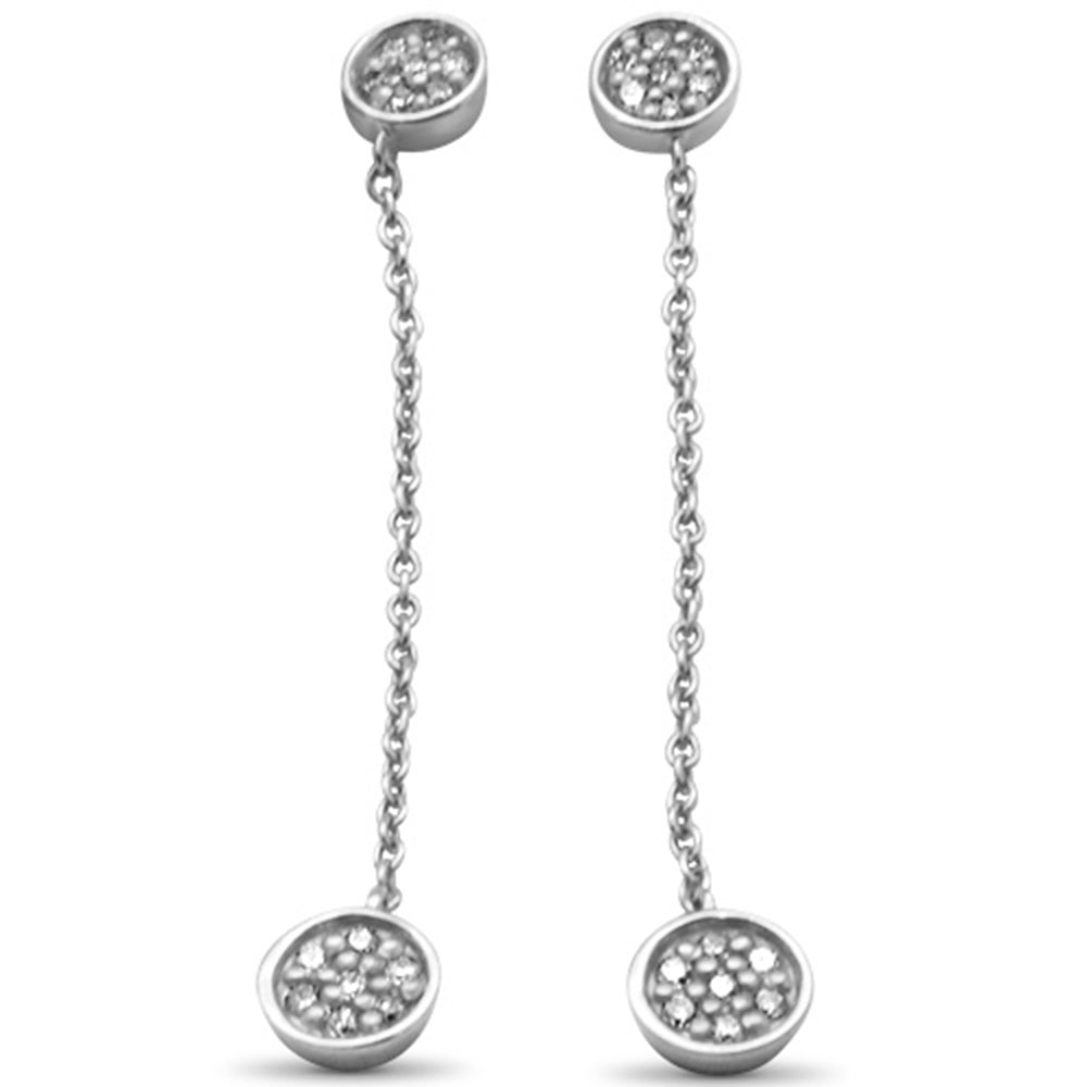 ''SPECIAL! .16ct G SI 14K White Gold Diamond Round Shaped Drop DANGLE Earrings''