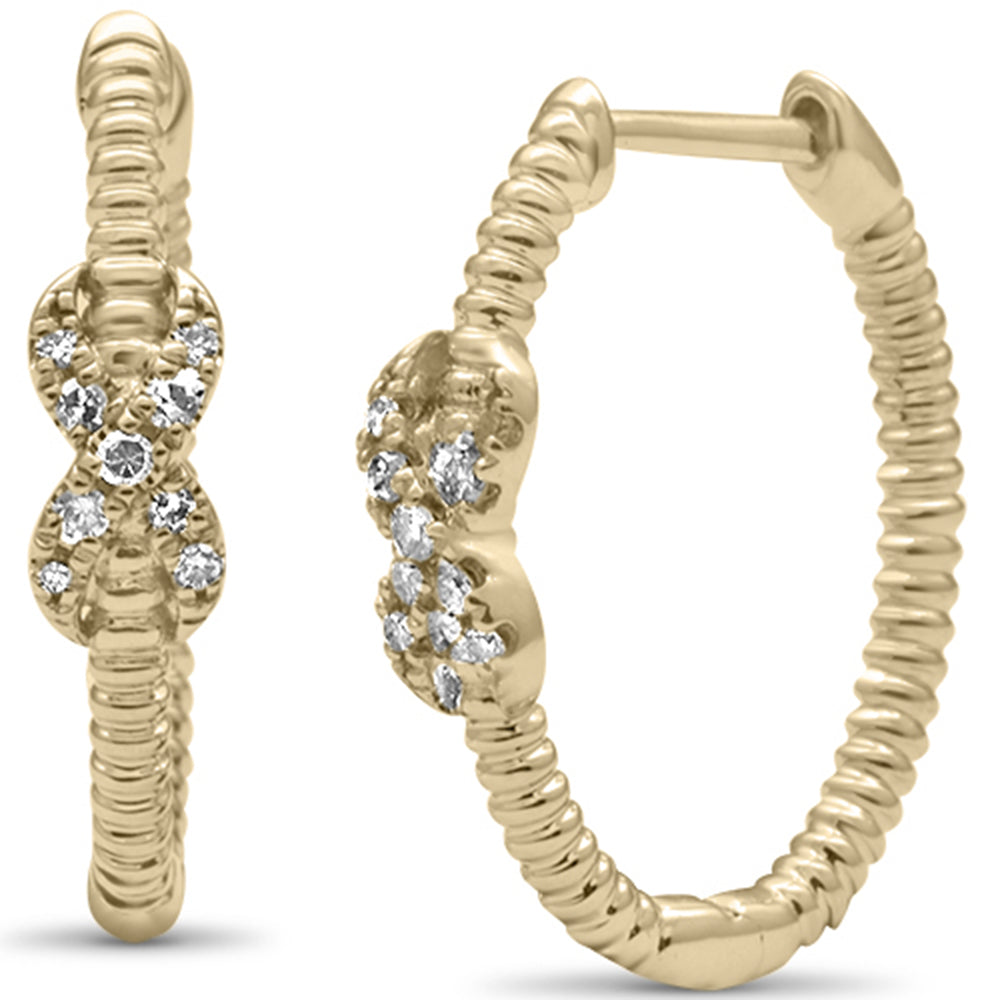 ''SPECIAL! .10ct G SI 14K Yellow GOLD Diamond Bead Style Hoop Earrings''