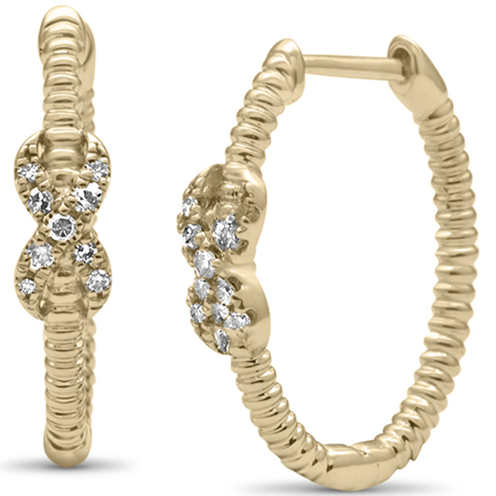 ''SPECIAL! .10ct G SI 14K Yellow Gold Diamond BEAD Style Hoop Earrings''