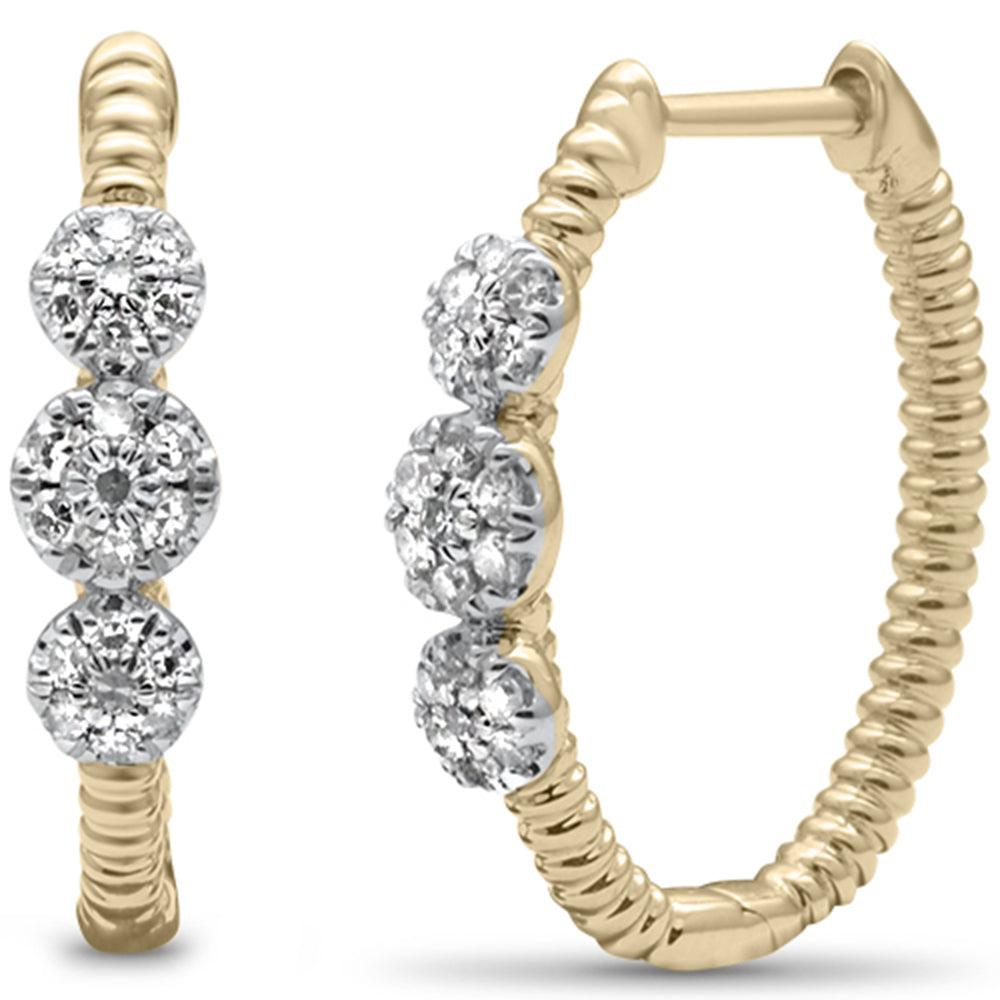 ''SPECIAL! .25ct G SI 14K Yellow Gold Diamond Bead Style Hoop EARRINGS''