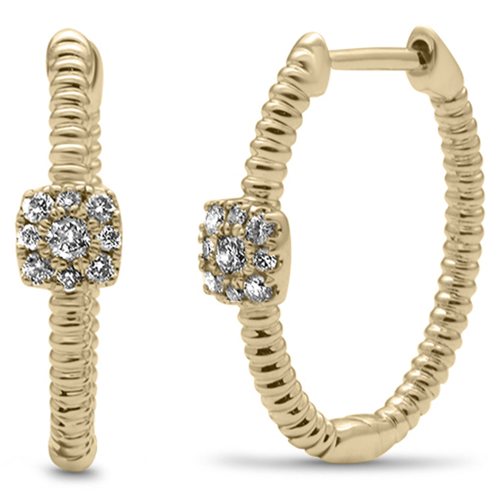 ''SPECIAL! .20ct G SI 14K Yellow Gold Diamond Twisted HOOP EARRINGS''