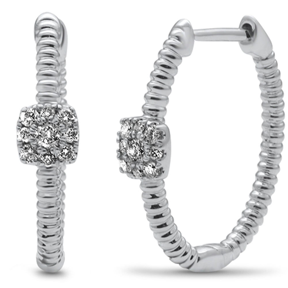 ''SPECIAL! .20ct G SI 14K White Gold Diamond Twisted Hoop EARRINGS''