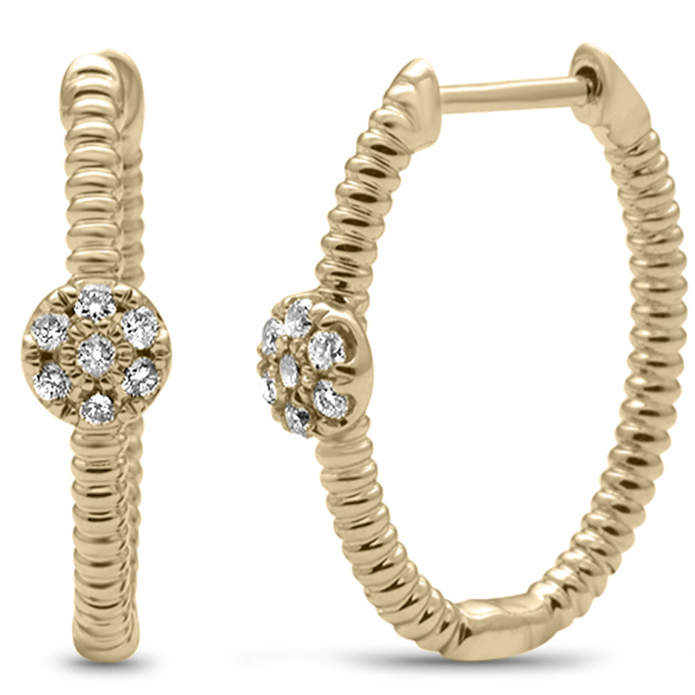 ''SPECIAL! .16ct G SI 14K Yellow GOLD Diamond Twisted Hoop Earrings''