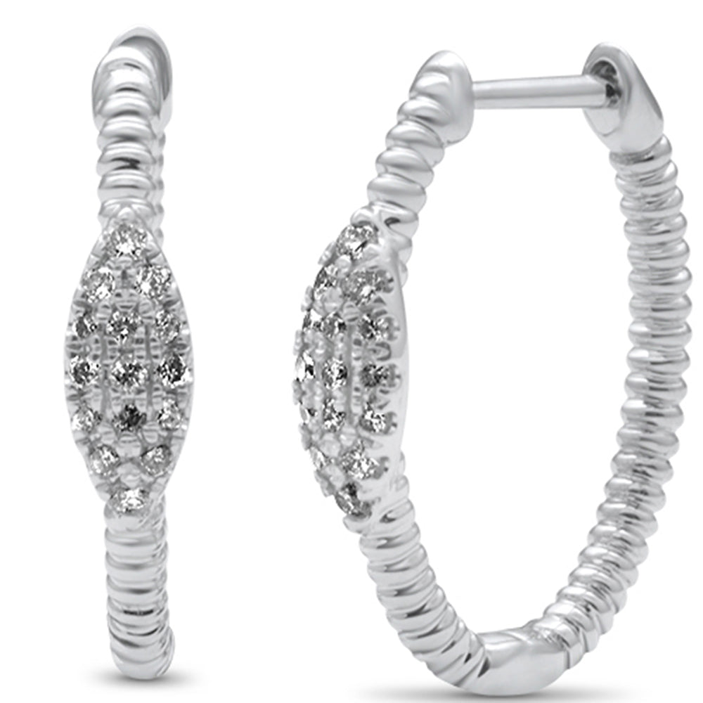''SPECIAL! .20ct G SI 14K White Gold Diamond Twisted Hoop EARRINGS''