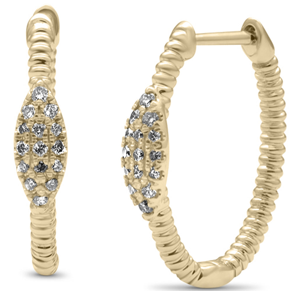 ''SPECIAL! .20ct G SI 14K Yellow Gold Diamond Twisted HOOP EARRINGS''