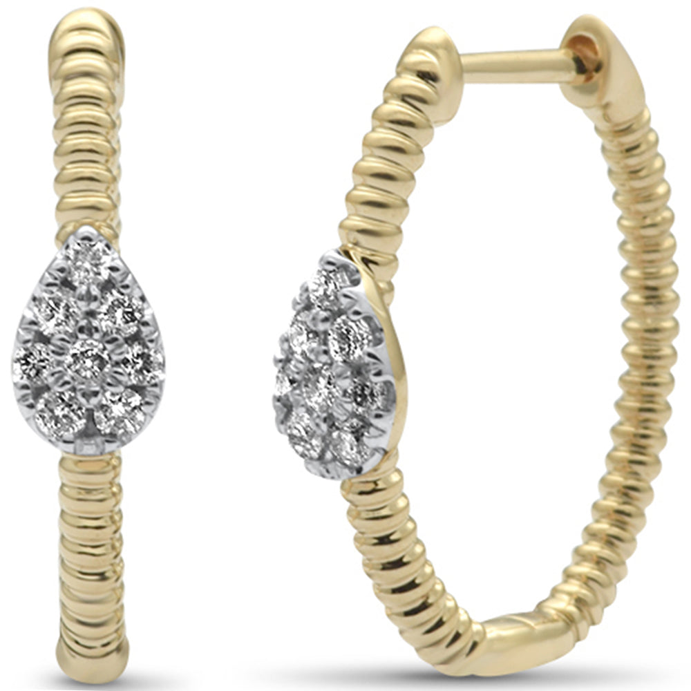 ''SPECIAL! .19ct G SI 14K Yellow GOLD Diamond Twisted Hoop Earrings''