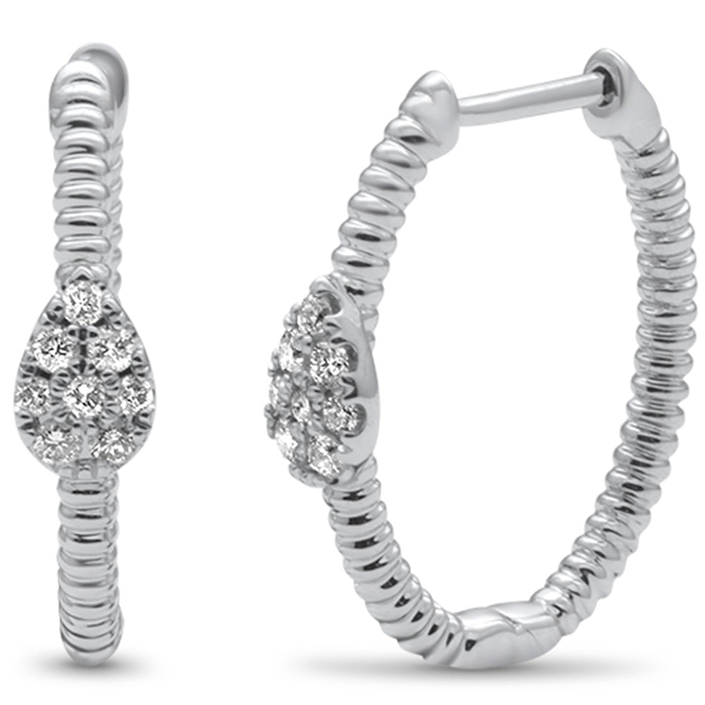 ''SPECIAL! .20ct G SI 14K White Gold DIAMOND Twisted Hoop Earrings''