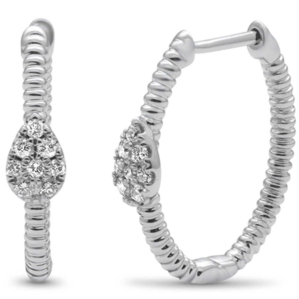''SPECIAL! .20ct G SI 14K White GOLD Diamond Twisted Hoop Earrings''