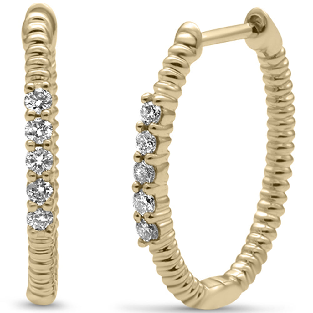 ''SPECIAL! .20ct G SI 14K Yellow Gold DIAMOND Twisted Hoop Earrings''