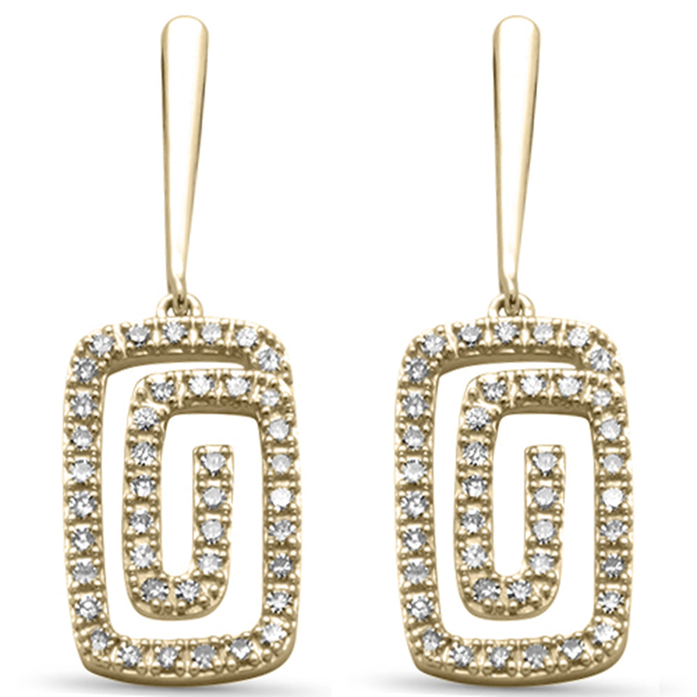 ''SPECIAL! .33ct G SI 14K Yellow GOLD Diamond Rectangle Swirl Drop Earrings''