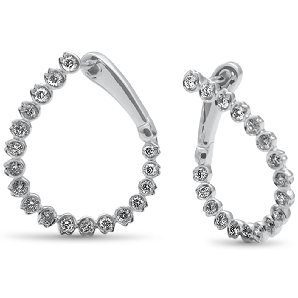 ''SPECIAL! .97ct G SI 14K White Gold DIAMOND Hoop Earrings''