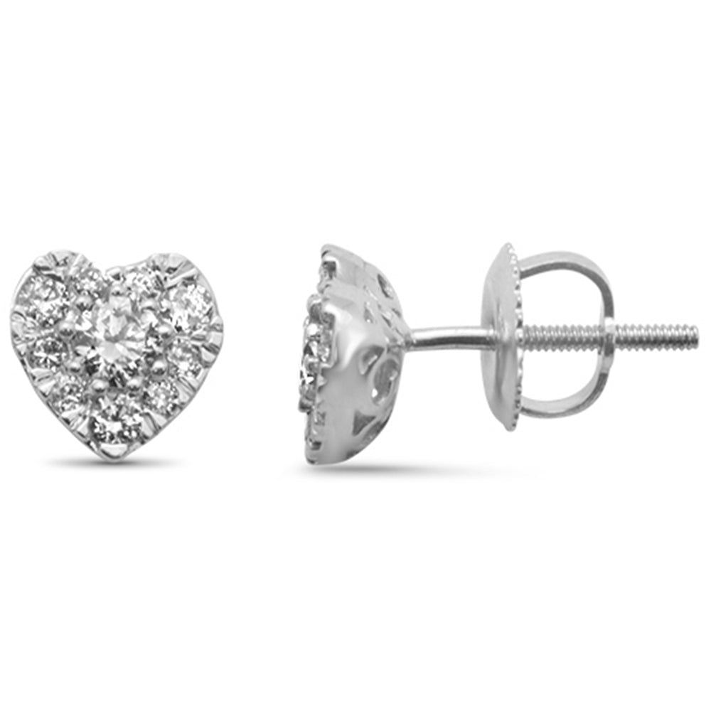 ''SPECIAL! .51ct G SI 14K White Gold DIAMOND Heart Earrings''