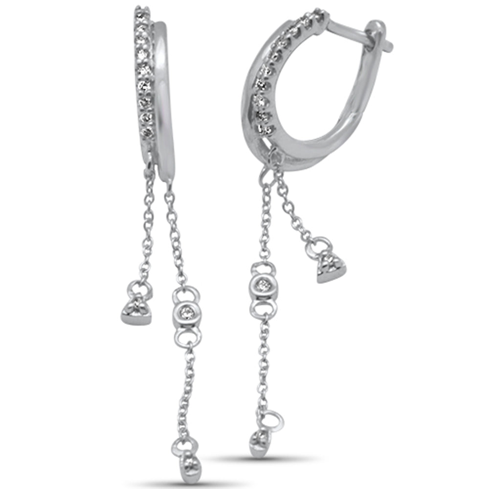 ''SPECIAL! .16ct G SI 14K White Gold Diamond DANGLE Earrings''