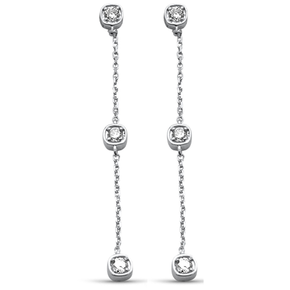 ''SPECIAL! .27ct G SI 14K White Gold Diamond DANGLE Earrings''