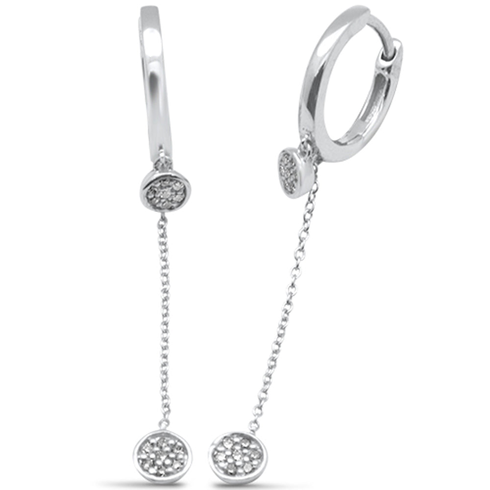 ''SPECIAL! .14ct G SI 14K White Gold Diamond Dangle EARRINGS''