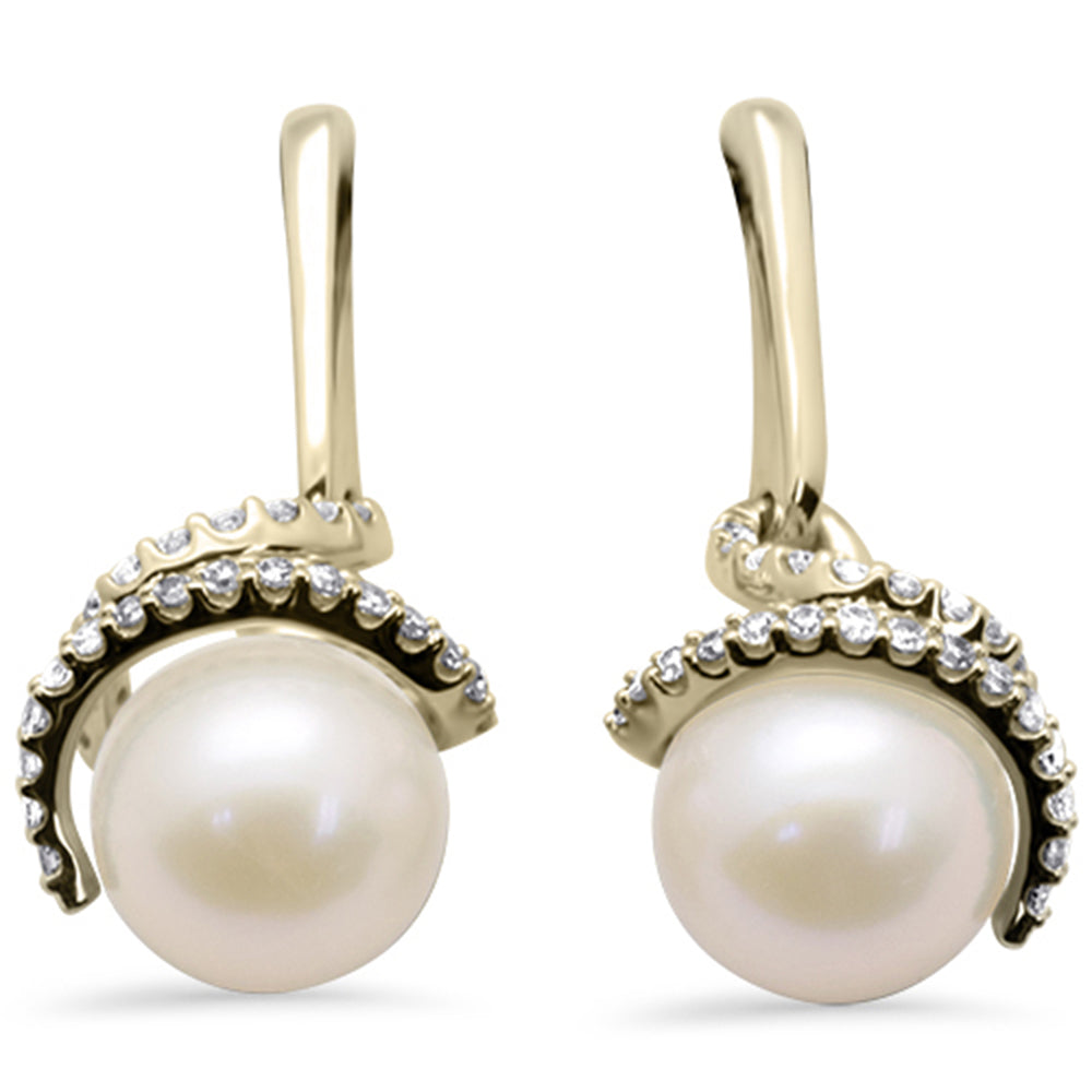 ''SPECIAL! .25ct G SI 14K Yellow Gold DIAMOND Pearl Drop Earrings''