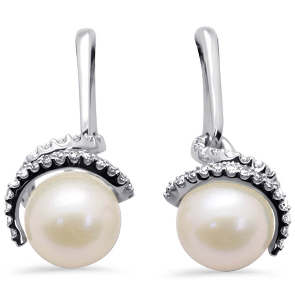 ''SPECIAL! .25ct G SI 14K White Gold DIAMOND Pearl Drop Earrings''