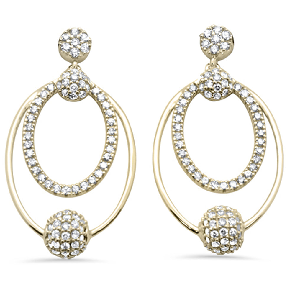 ''SPECIAL! .72ct G SI 14K Yellow Gold Diamond Oval Shaped Dangling EARRINGS''