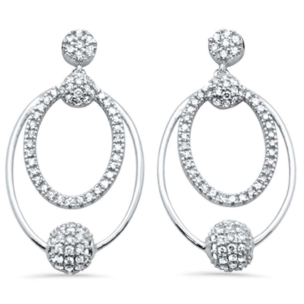 ''SPECIAL! .73ct G SI 14K White Gold Diamond Oval Shaped Dangling EARRINGS''