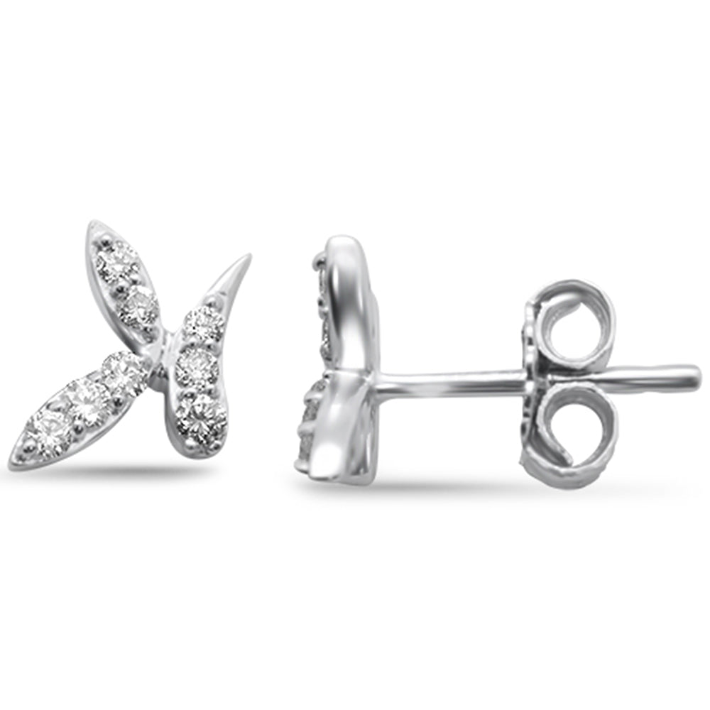 .22ct G SI 14K White Gold DIAMOND Bunny Ears Style Stud Earrings