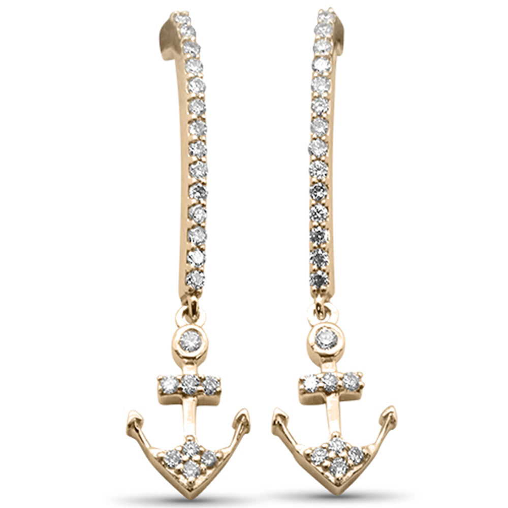 ''SPECIAL! .25ct G SI 14K Yellow Gold Diamond Anchor Dangling EARRINGS''