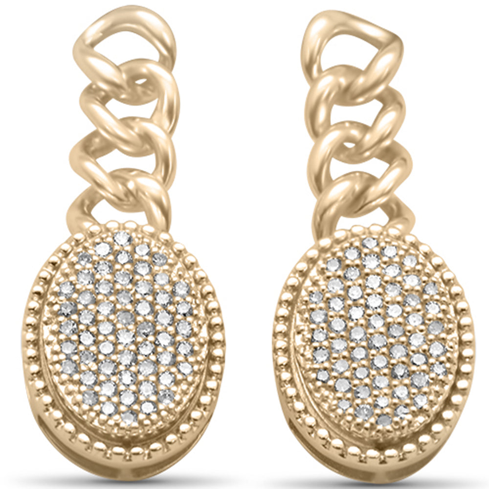 ''SPECIAL! .50ct G SI 14K Yellow GOLD Diamond Oval Shaped Cuban Dangling Earrings''