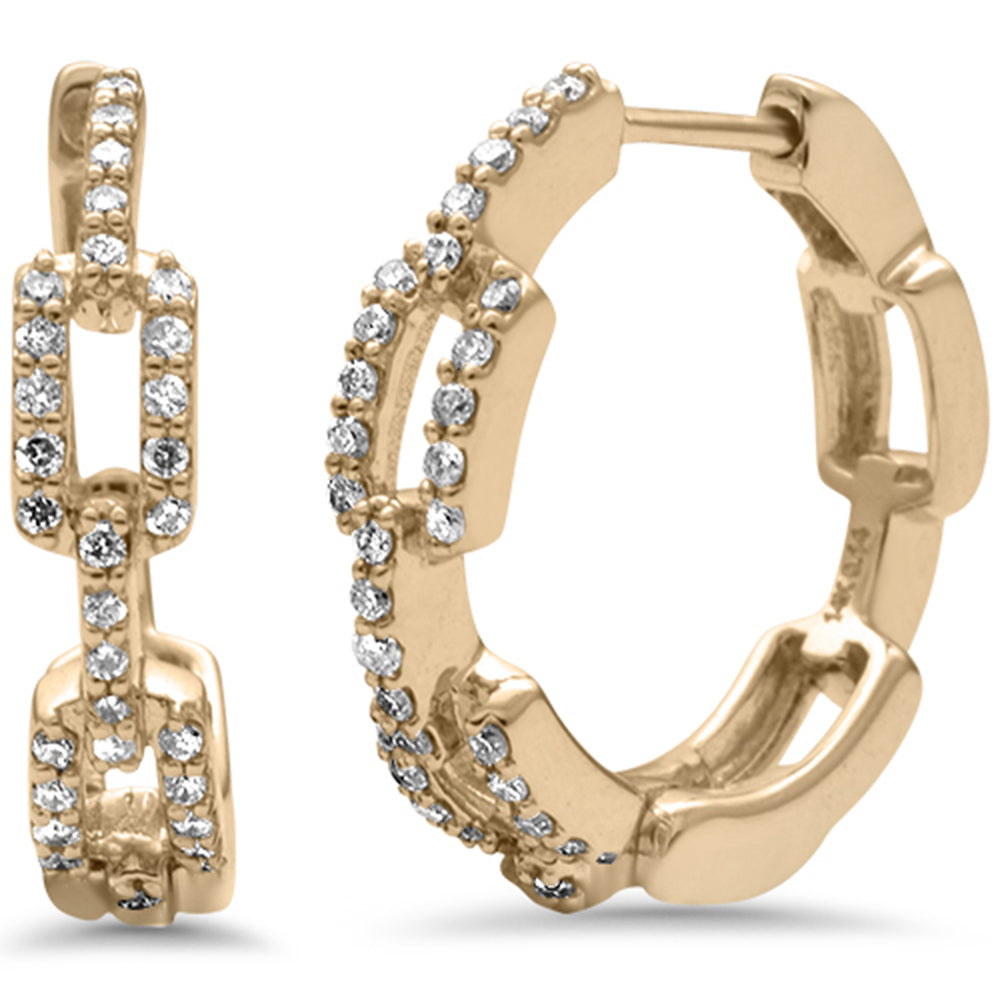 ''SPECIAL! .28ct G SI 14K Yellow GOLD Diamond Paperclip Hoop Earrings''