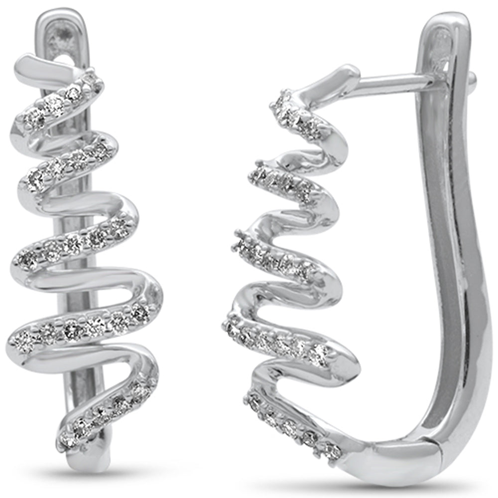 ''SPECIAL! .28ct G SI 14K White GOLD Diamond Zigzag Style Earrings''