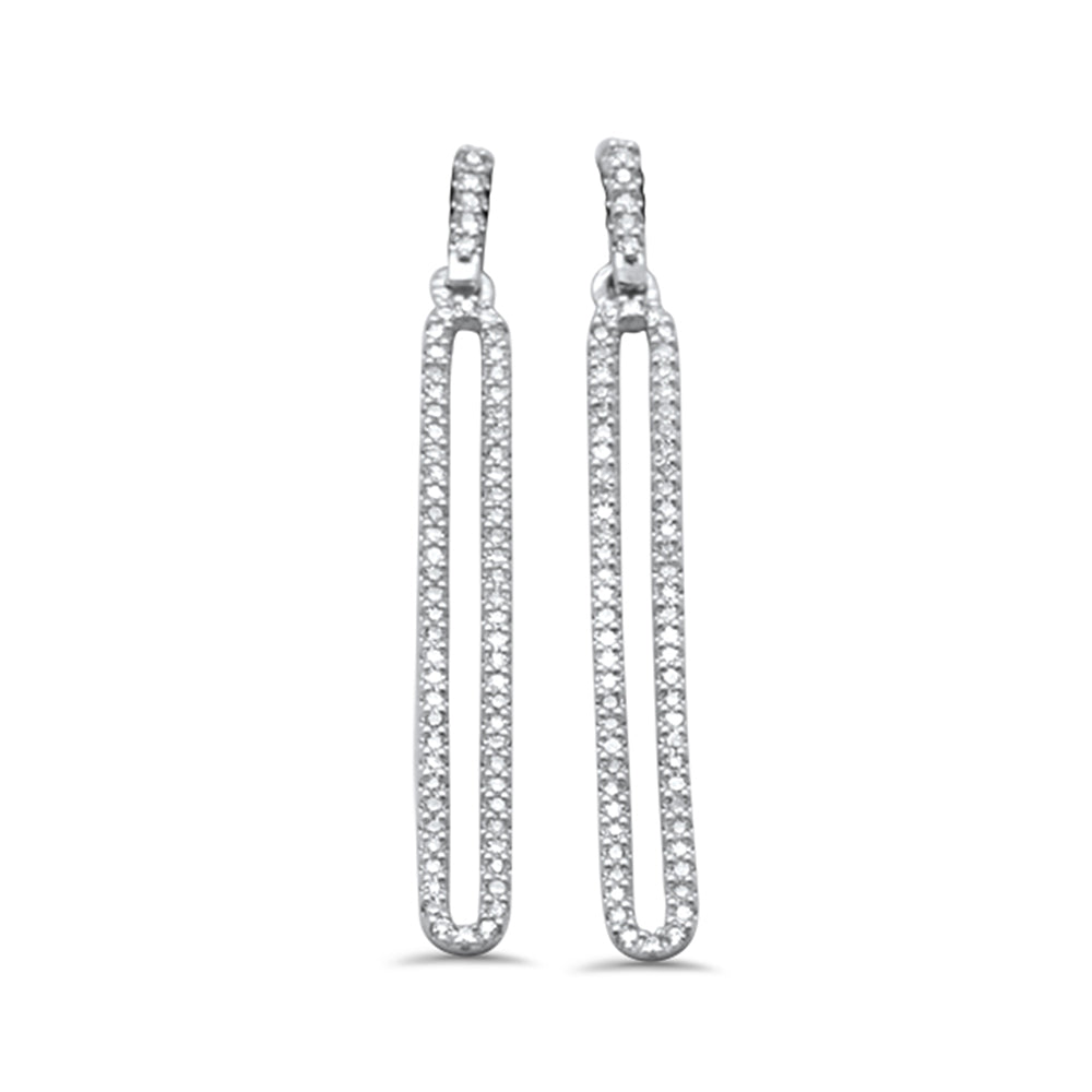 ''SPECIAL! .24ct G SI 14K White Gold DIAMOND Paper Clip Dangling Earrings''