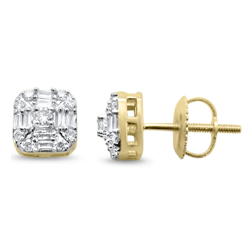 ''SPECIAL! .29ct G SI 14K Yellow GoldDiamond Square Shaped Earrings  SCREW Back''