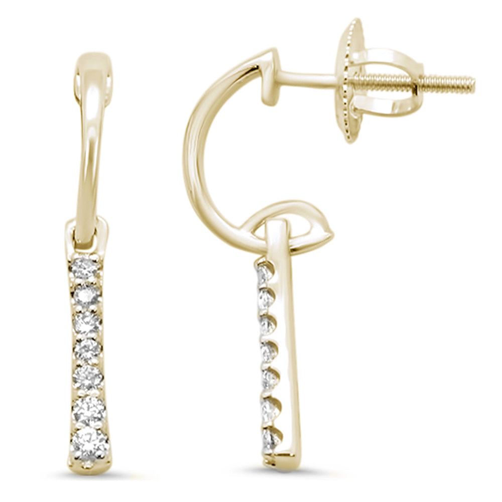 .15ct G SI 14K Yellow Gold Diamond Half Hoop Earrings SCREW Back