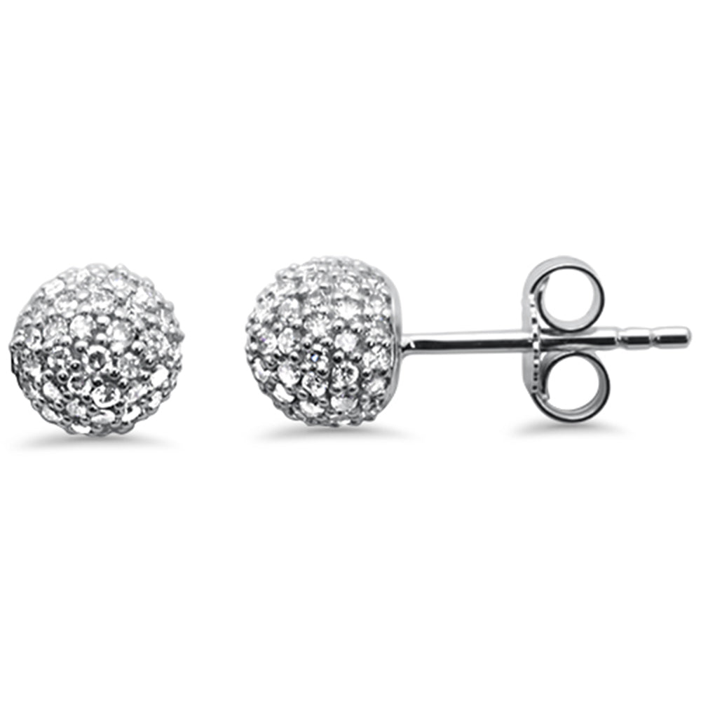 ''SPECIAL! .52ct G SI 14K White Gold DIAMOND Disco Ball Earrings Push Backings''