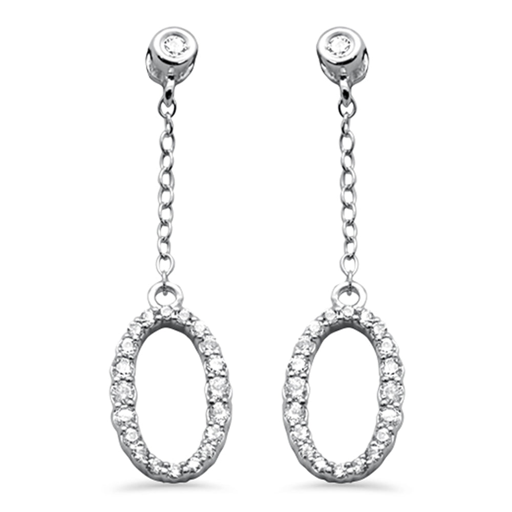 ''SPECIAL! .36ct G SI 14K White GOLD Diamond Oval Shaped Drop Earrings Screw Backings''