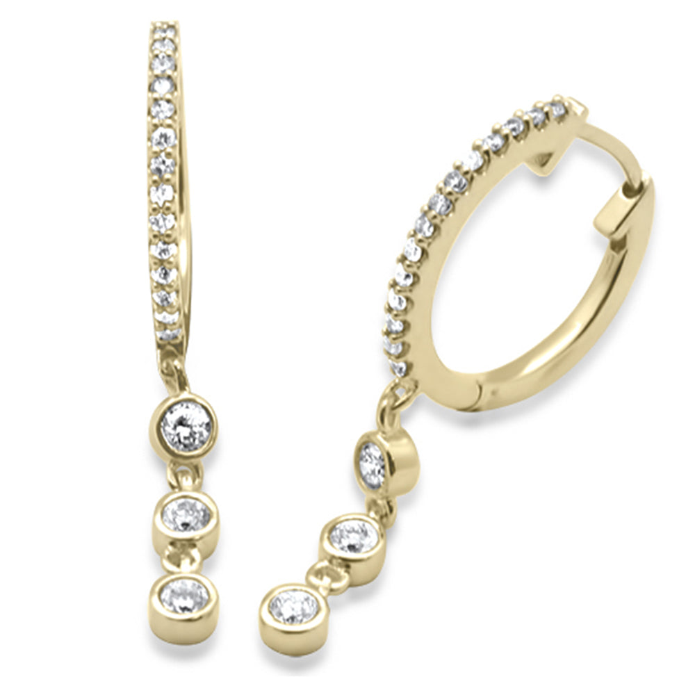 ''SPECIAL! .42ct G SI 14K Yellow Gold Diamond Hoop Dangling Post & Click EARRINGS''
